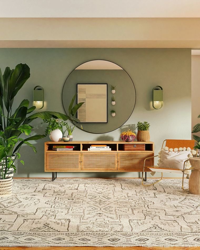Beautifully organized home shelving with calm, curated storage